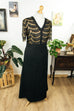 Vintage Abendkleid schwarz gold