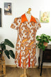 70er Schlagerkleid orange Muster Default Title 70er bunt Disco Frau L 44-46 orange real-disco Schlager Special vintageberlin.de