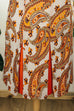 70er Schlagerkleid orange Muster 70er bunt Disco Frau L 44-46 orange real-disco Schlager Special vintageberlin.de