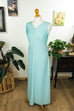 Abendkleid türkis 70er Abendmode Boho Frau M 40-42 türkis vintageberlin.de