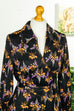 Schlagerkleid schwarz bunt Megakragen 70er bunt Disco Frau M 40-42 real-disco S 36-38 Schlager schwarz Special vintageberlin.de