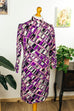 60s Disco Kleid lila kariert Default Title 60er 70er bunt Disco Frau lila M 40-42 real-disco Schlager Special vintageberlin.de