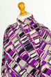 60s Disco Kleid lila kariert 60er 70er bunt Disco Frau lila M 40-42 real-disco Schlager Special vintageberlin.de