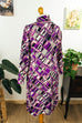 60s Disco Kleid lila kariert 60er 70er bunt Disco Frau lila M 40-42 real-disco Schlager Special vintageberlin.de