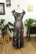 Hippie Maxikleid Blumen 70er Boho bunt Frau Hippie real-boho S 36-38 Schlager Special vintageberlin.de