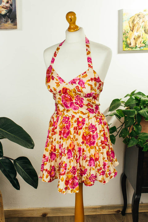 70s Hippie Minikleid bunt Falten Default Title 60er 70er bunt Disco Frau Hippie real-disco real-rockabilly Rockabilly S 36-38 Schlager Special XS 32-34 vintageberlin.de