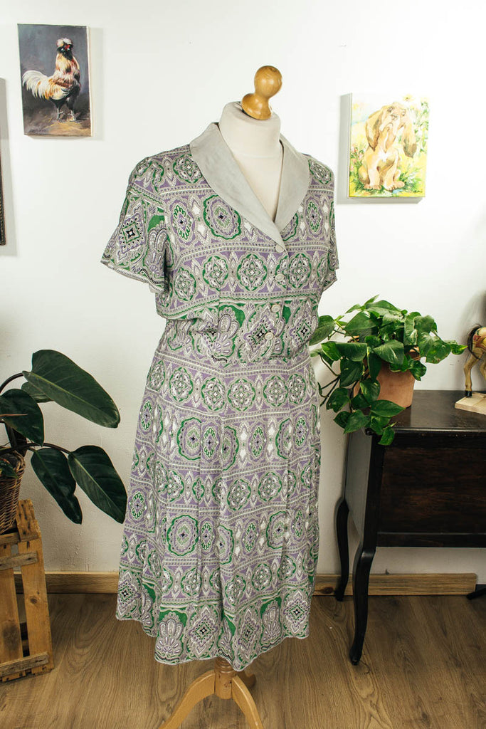 50s Sommerkleid grau bunt Default Title 40er 50er 60er bunt Frau grau L 44-46 real-rockabilly Rockabilly Special XL 48-50 vintageberlin.de