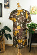 elegantes Sommerkleid braun Blumen