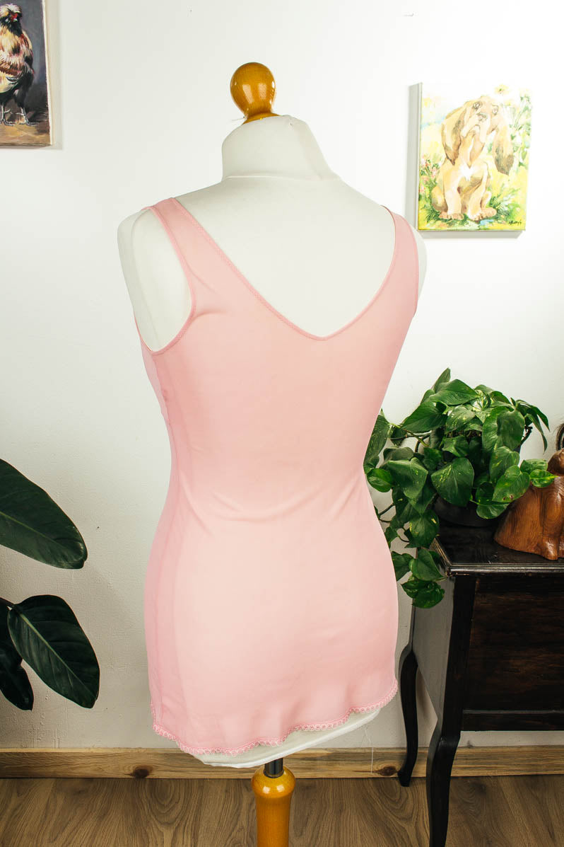 Perlon Unterkleid rosa