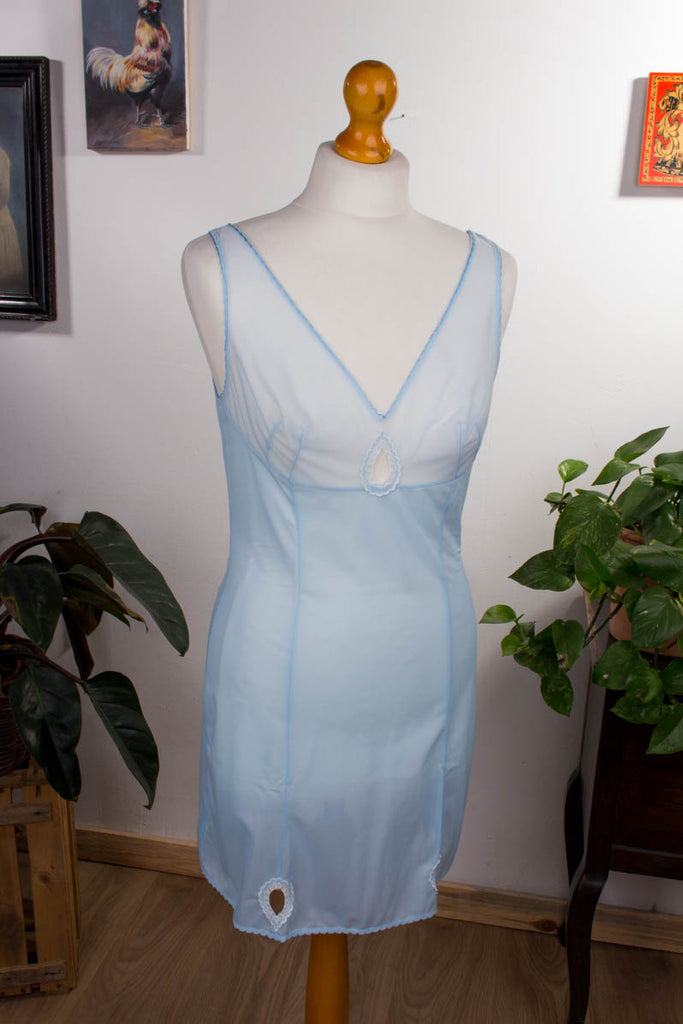 Sexy Unterkleid hellblau Spitze Default Title 60er 70er blau Frau Rockabilly S 36-38 Sekretärin vintageberlin.de