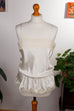 Sexy Satin Top Negligee creme Default Title 80er 90er beige Disco Frau M 40-42 Rockabilly Sekretärin weiß vintageberlin.de