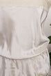 Sexy Satin Top Negligee creme 80er 90er beige Disco Frau M 40-42 Rockabilly Sekretärin weiß vintageberlin.de