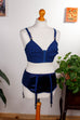 Hüftmieder tintenblau 60er 70er blau Frau M 40-42 Rockabilly Sekretärin Special vintageberlin.de