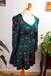 Minikleid grün Muster Default Title 60er 70er Boho bunt Disco Frau grün real-disco Rockabilly S 36-38 Schlager Special vintageberlin.de