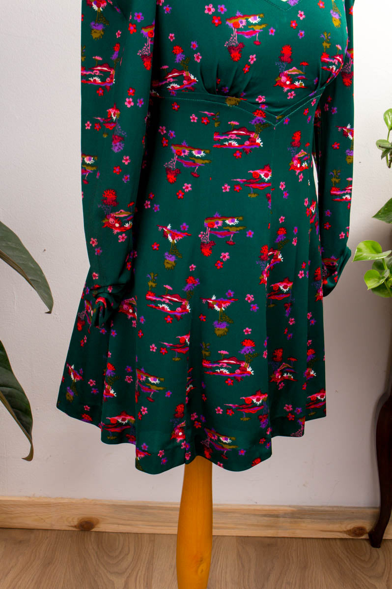 Minikleid grün Muster