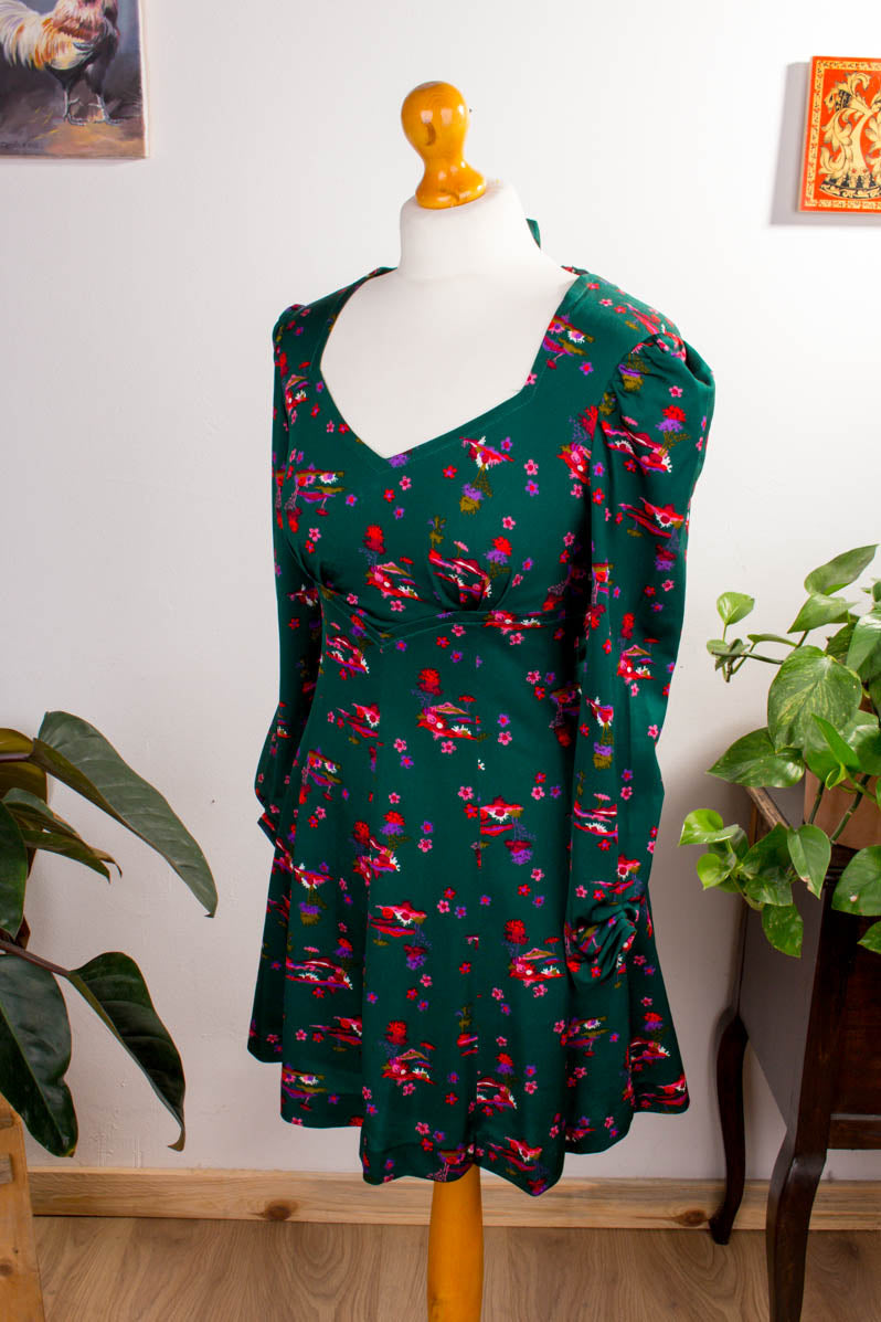 Minikleid grün Muster