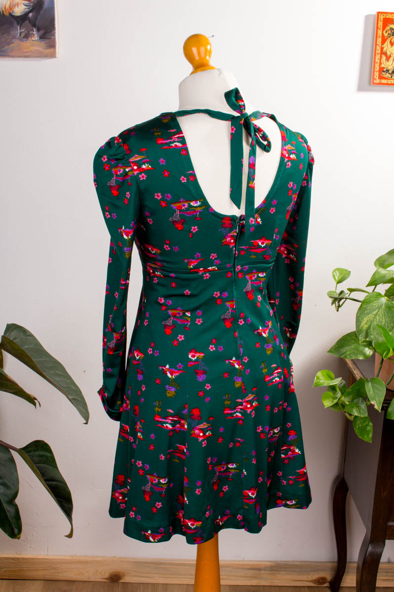 Minikleid grün Muster