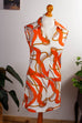 Schlager Minikleid orange Muster