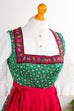 Vintage Dirndl rot grün+Bluse+Schürze 60er 70er bunt Dirndl Frau grün rot S 36-38 Special vintageberlin.de