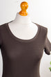 Armani Rippshirt braun 90er braun Designer Frau S 36-38 vintageberlin.de