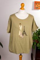 Vintage T-Shirt khaki Eiffelturm Paris