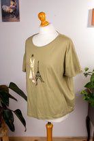 Vintage T-Shirt khaki Eiffelturm Paris