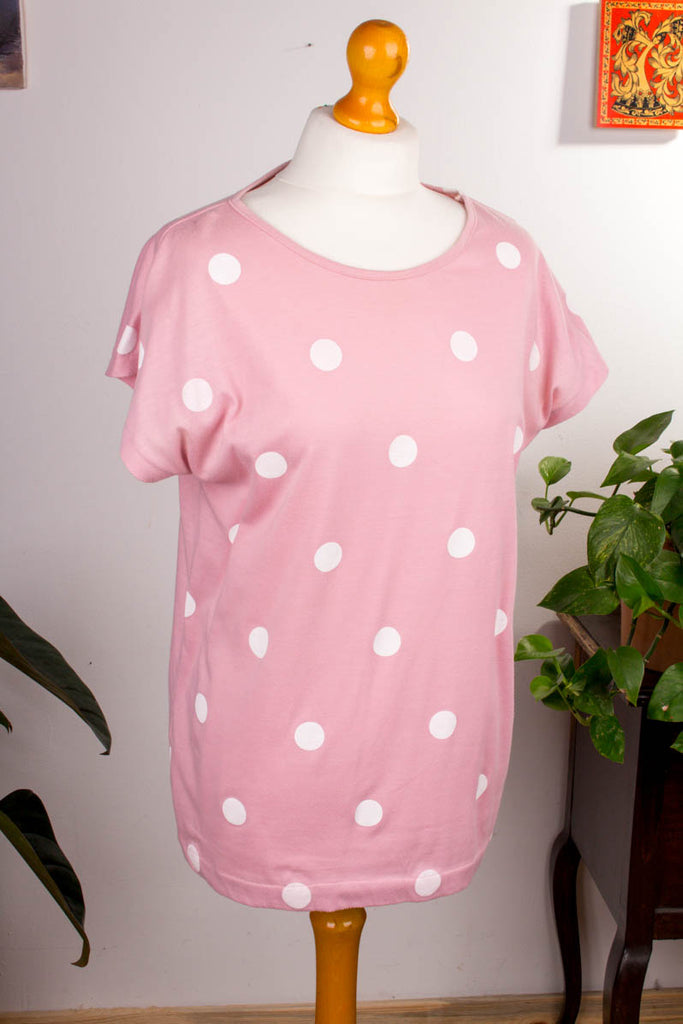 Shirt rosa Punkte Default Title 90er Frau M 40-42 rosa vintageberlin.de