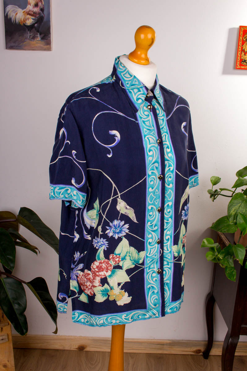 Vintage Cupro Bluse Muster