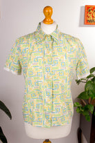 70s Bluse pastell grün