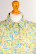 70s Bluse pastell grün 60er 70er bunt Disco Frau M 40-42 Schlager vintageberlin.de