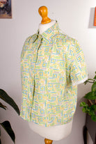 70s Bluse pastell grün