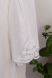 Chiffon Bluse weiß Rüschen 80er 90er Frau Gothic L 44-46 M 40-42 Rockabilly Sekretärin viktorianisch weiß vintageberlin.de
