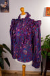Rüschenbluse lila Muster