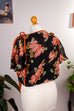 Vintage Crop Top schwarz orange