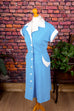 70er Schürzenkleid blau Streifen 70er blau Disco Frau M 40-42 real-rockabilly Rockabilly Schlager Special vintageberlin.de