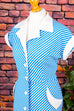 70er Schürzenkleid blau Streifen 70er blau Disco Frau M 40-42 real-rockabilly Rockabilly Schlager Special vintageberlin.de