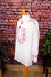 Boho Hippiebluse weiß bestickt Unisex 60er 70er Boho bunt Frau Hippie L 44-46 M 48-50 real-boho Special weiß vintageberlin.de