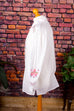 Boho Hippiebluse weiß bestickt Unisex 60er 70er Boho bunt Frau Hippie L 44-46 M 48-50 real-boho Special weiß vintageberlin.de