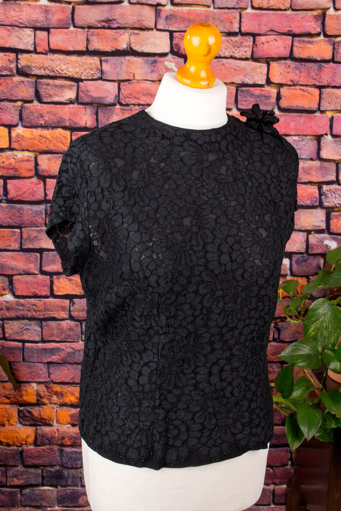 60s Top schwarz Spitze Default Title 60er Frau M 40-42 real-rockabilly Rockabilly S 36-38 schwarz Special vintageberlin.de