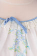 Vintage Nachthemd hellblau Blümchen 70er blau bunt Frau L 44-46 M 40-42 Rockabilly Schlager weiß vintageberlin.de