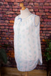 Vintage Nachthemd hellblau Blümchen 70er blau bunt Frau L 44-46 M 40-42 Rockabilly Schlager weiß vintageberlin.de