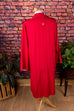 80er Jahre Kleid rot V-Form