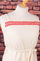 60s Shiftkleid beige Wollmix