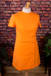 60s Minikleid orange 60er 70er Disco Frau L 44-46 M 40-42 Mod orange real-disco Rockabilly Schlager Special vintageberlin.de