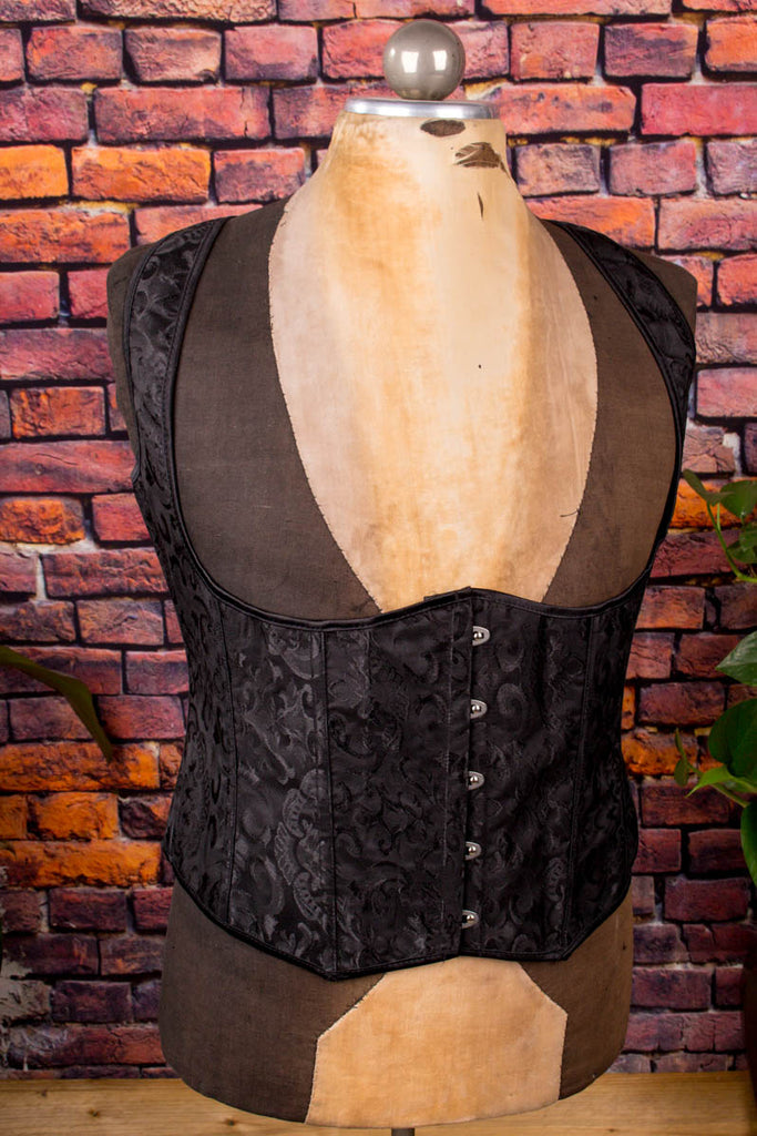 Herrenkorsett schwarz Brokat Default Title Dandy Gothic L 52-54 Mann schwarz vintageberlin.de