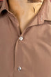 Vintage Nylon Hemd braun 60er 70er beige braun Disco M 48-50 Mann S 44-46 Schlager Special vintageberlin.de