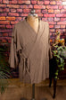 Kimono Wickelhemd beige braun