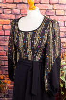 Hippie Kleid schwarz + gold Brokat