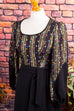 Hippie Kleid schwarz + gold Brokat