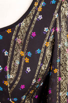Hippie Kleid schwarz + gold Brokat
